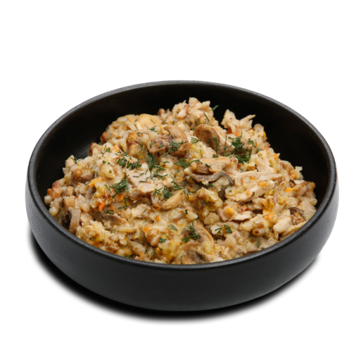 Alternative view of Buckwheat stew with pork and mushrooms