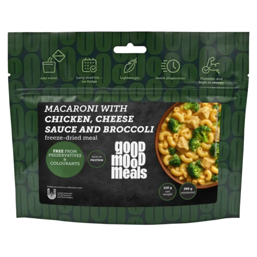 Good Mood Meals Freeze-Dried Macaroni With Chicken, Cheese Sauce And Broccolli