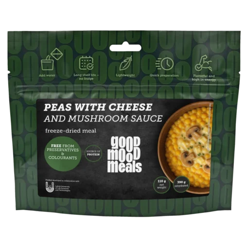 Good Mood Meals Freeze-Dried Peas With Cheese And Mushroom Sauce