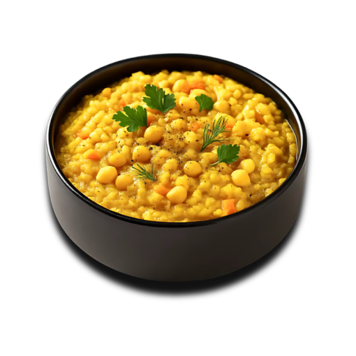 Alternative view of Peas with cheese and mushroom sauce