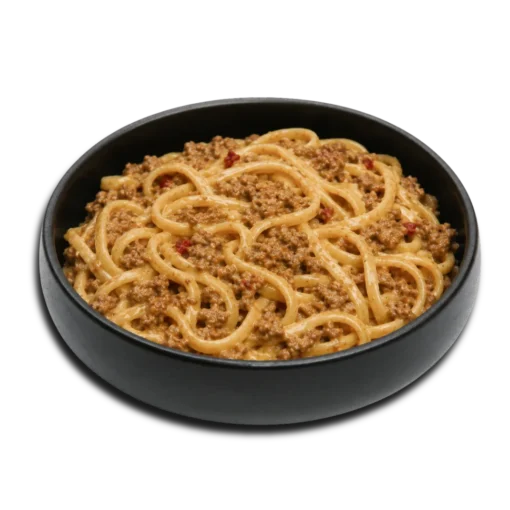 Alternative view of Liellopa gaļas stroganovs ar makaroniem